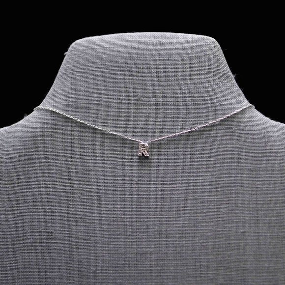 mini Initial crystal pendant necklace Clavicle Necklace - Picture 10 of 17